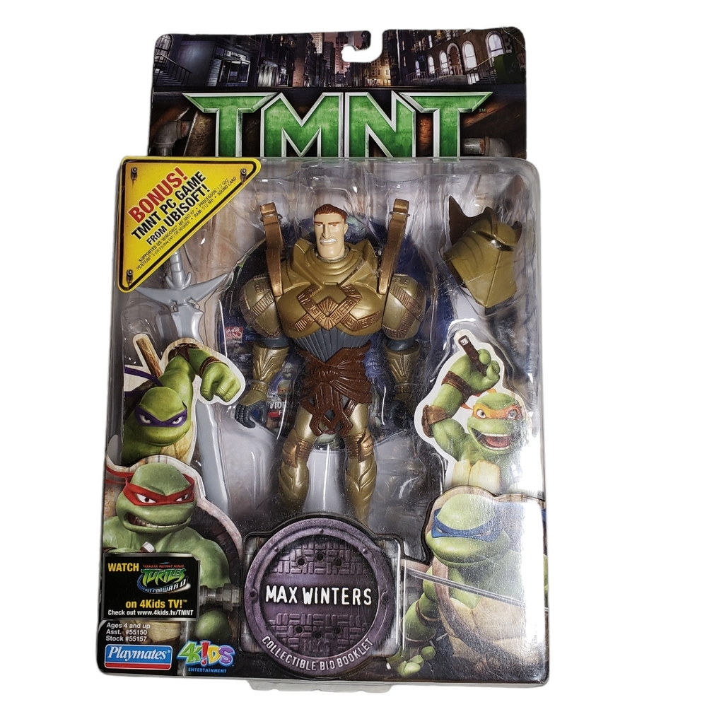 TMNT Action Figure Max Winters NEW Teenage Mutant Ninja Turtles Bonus PC Game
